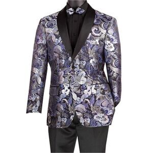 MEN'S VINCI 2 BUTTON MODERN FIT SPORT COAT FLORAL TRI-COLOR PATTERN. BM3